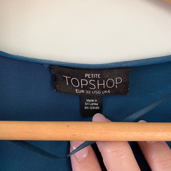 TOPSHOP Blue Wrap Dress - Picture 2 of 2